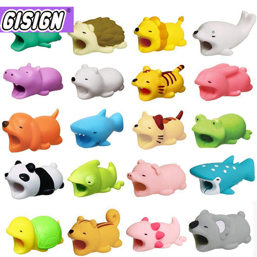 1Pcs Cute Cable Bite Animals Protector For Android Iphone Charging Cord Cable Buddies Cartoon Cable Biter Phone Holder Accessory