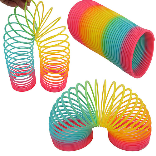 1pcs Rainbow Circle Funny Toys Early Development Educational  Folding Plastic Spring Coil Children's Creative Magical Toys
