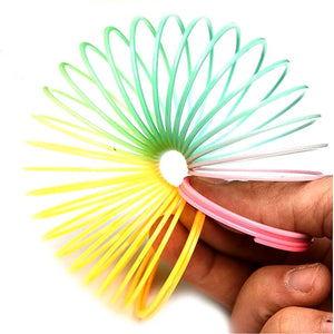 1pcs Rainbow Circle Funny Toys Early Development Educational  Folding Plastic Spring Coil Children's Creative Magical Toys