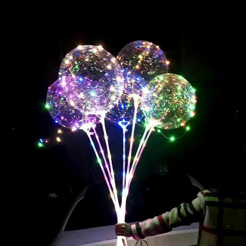 Hot Selling 18 Inch Luminous LED Balloon With Stick Transparent Valentine Day Wedding Party Decoration Balloons
